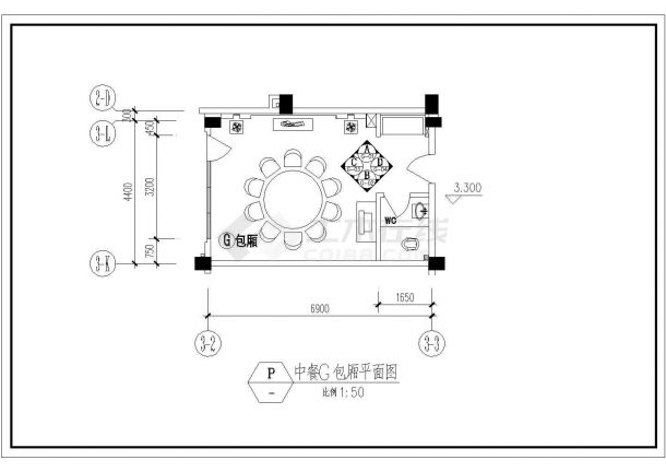 东海中餐厅建筑设计方案CAD施工图-图一