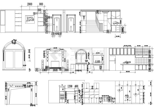 某家居室内装修cad施工精简图（大样图块）-图一