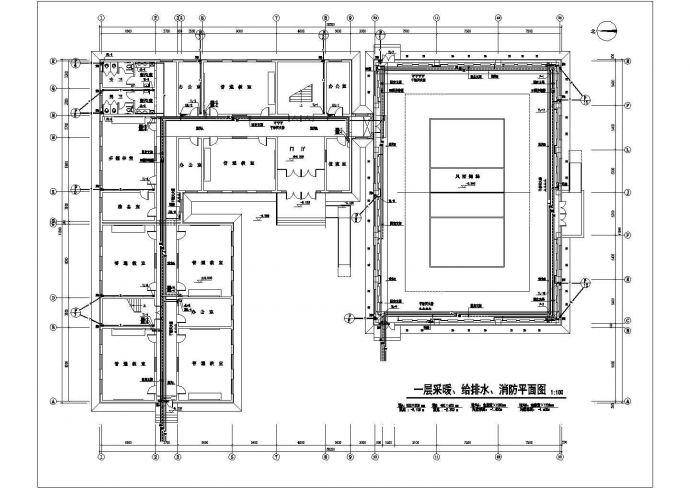 某三层教学楼地板辐射采暖给排水消防设计施工图_图1
