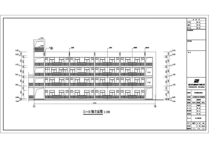 台州市长浦小学4层框架结构教学楼建筑施工图_图1