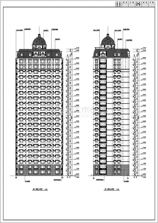 哈尔滨市二十二层剪力墙结构住宅建筑施工图-图一