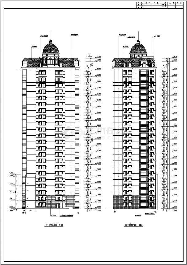 哈尔滨市二十二层剪力墙结构住宅建筑施工图-图二