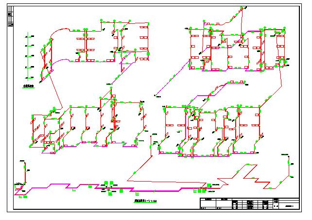 某四层商业建筑采暖系统CAD基础平面布置参考图_图1