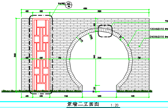 新中式镂空景墙景观CAD节点详图_图1
