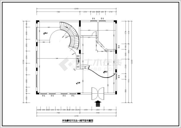 某地区别墅建筑装修平面设计CAD详图-图一