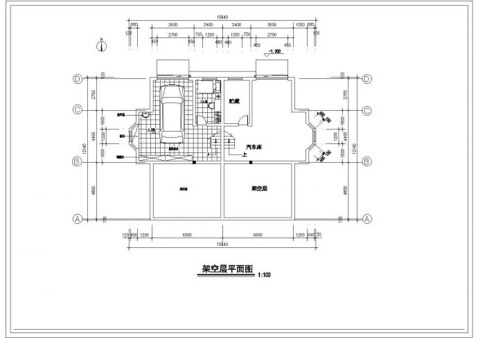 法式别墅住宅平面装修设计CAD图_图1