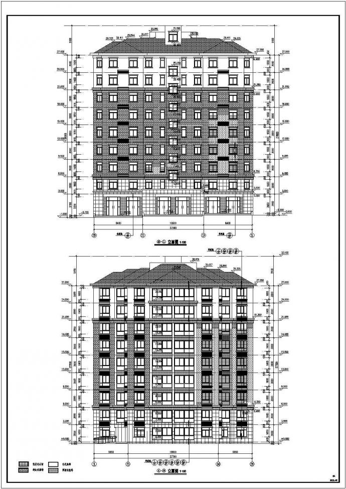 河南某小区9层框架结构住宅楼建筑设计方案图_图1