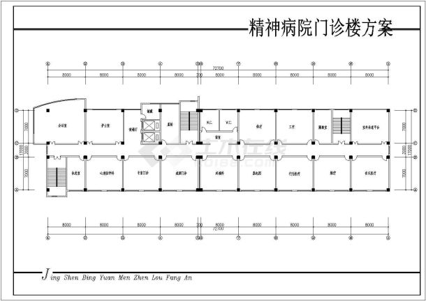 某市精神病院门诊楼cad施工方案详图-图二