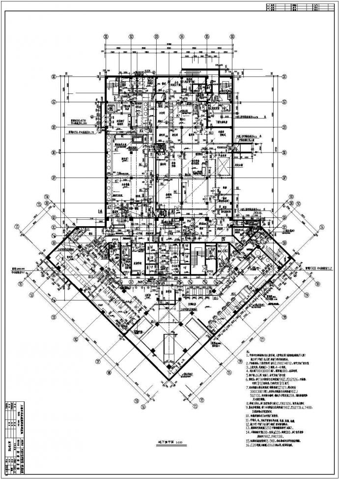 某个地区的某小区的住宅楼的03地下室平面_图1