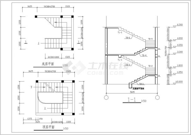 别墅建筑和结构设计CAD施工图-图二