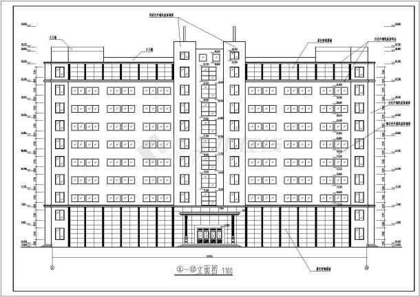 南方某地10层办公楼建筑设计施工图-图一