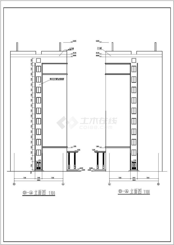 南方某地10层办公楼建筑设计施工图-图二