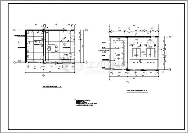 总经理办公室装修cad平立面施工详情图-图二