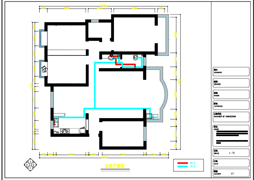某中式风格住宅四居室装修设计施工图（含效果图）