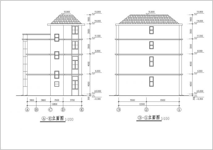 农村四层框架结构别墅结构设计施工图_图1