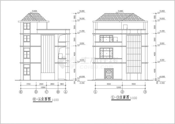 农村四层框架结构别墅结构设计施工图-图二