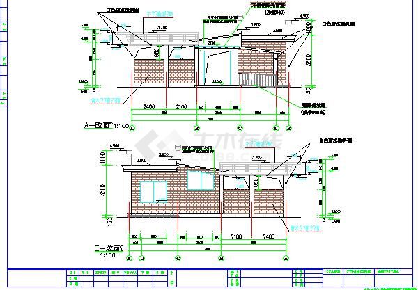 某地小型公厕建筑及结构施工图（标注详细）-图二