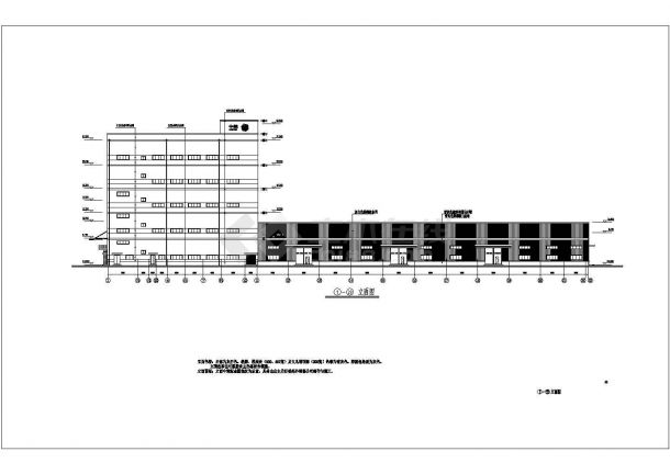 江苏省多层框架结构厂房建筑设计施工图-图一