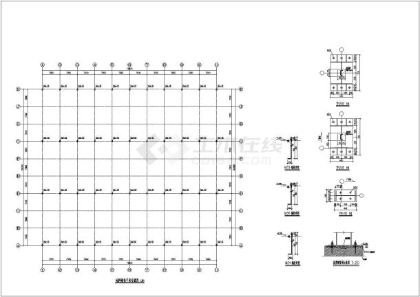 南京某门式钢架结构厂房结构设计施工图-图一