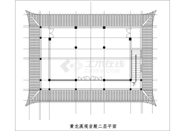 某地区某风格古庙专门设计cad详图纸-图二