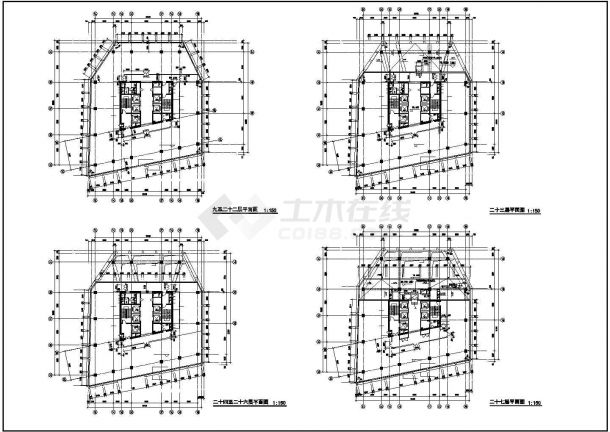 29层57655平米办公写字楼建筑设计纸-图二