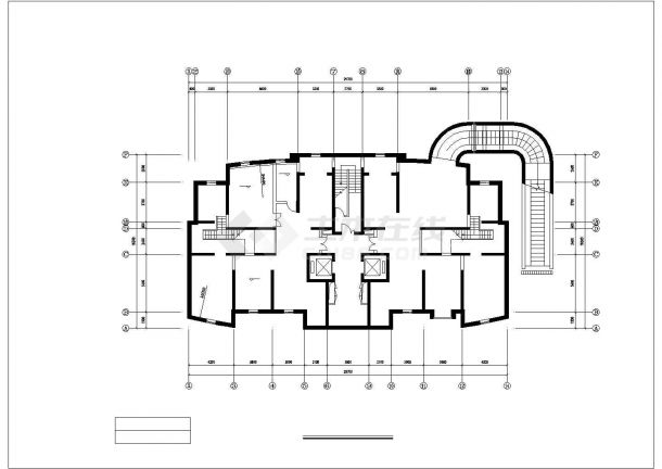 三室二厅一书房户型住宅楼设计图纸-图一