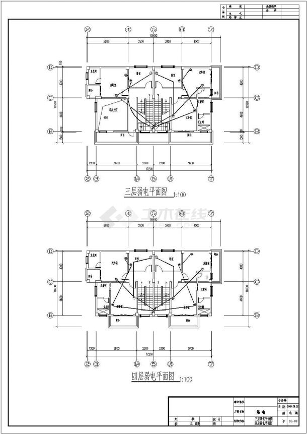 某私人住宅楼电气设计施工CAD图-图二