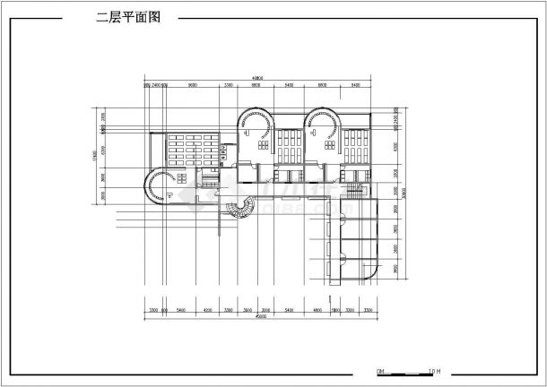 长40.8米 宽30.9米 3层1413.6平米幼儿园建筑设计图纸-图二