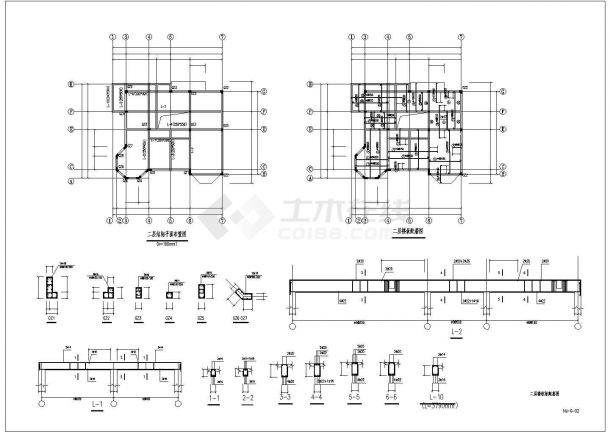 别墅建筑结构施工设计CAD方案全套图纸-图二