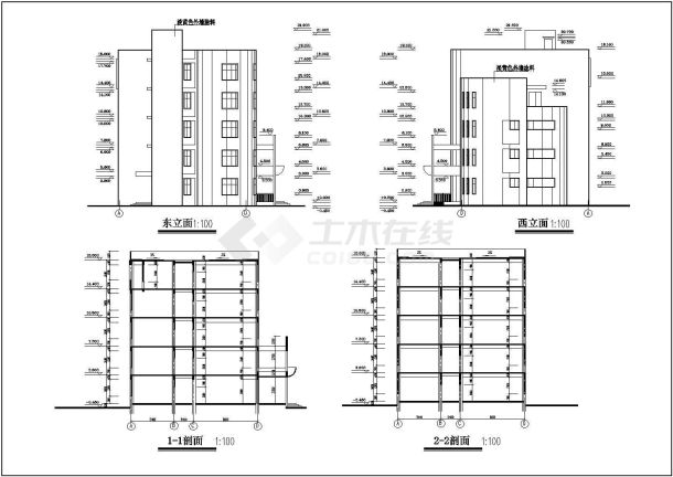 某小学五层科技综合楼建筑设计施工图-图一