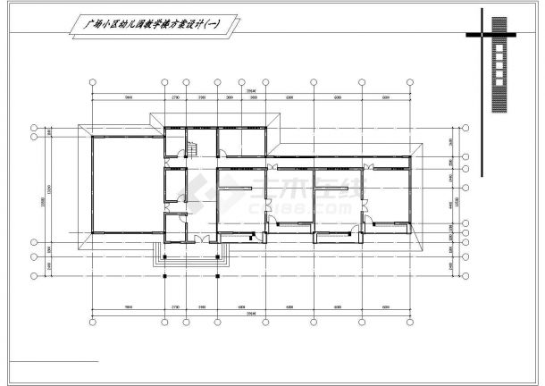 某城市广场幼儿园平立面建筑方案图-图二