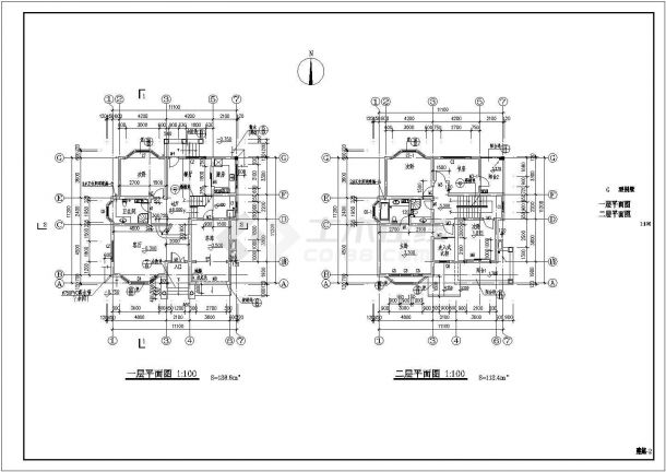别墅建筑结构施工CAD设计方案全套图-图一