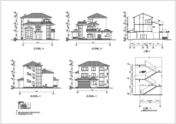 某地经典别墅设计图的CAD建筑图纸_图1