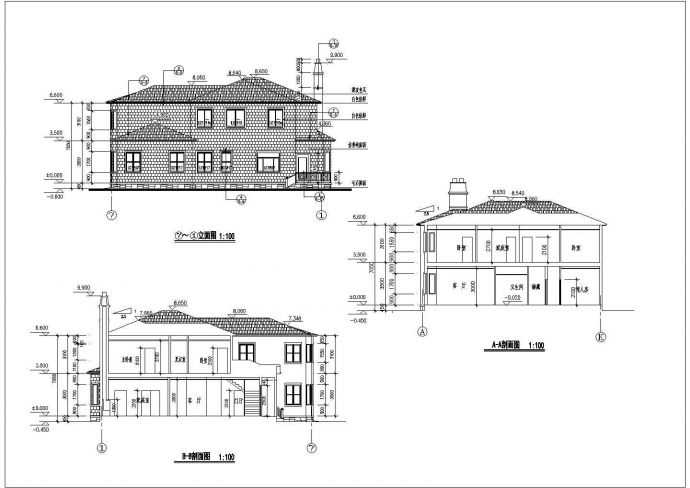 某宾馆别墅的全套CAD建筑施工图纸_图1