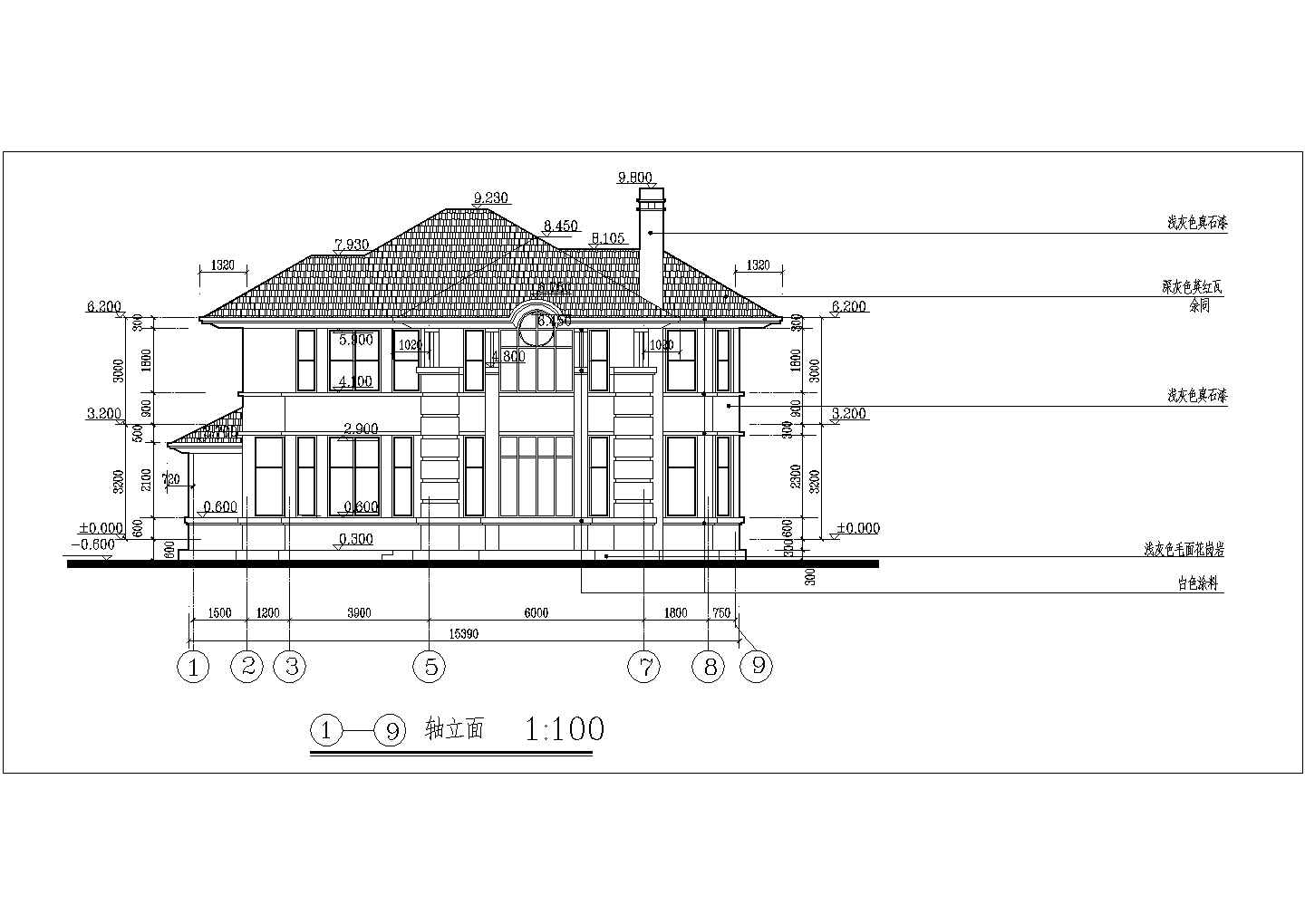 某地豪华精致的别墅CAD设计图纸 