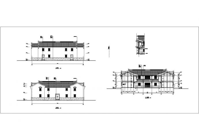 南方地区某二层仿古建筑施工图_图1