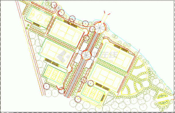 某地某公园景观规划园林CAD设计施工图-图二