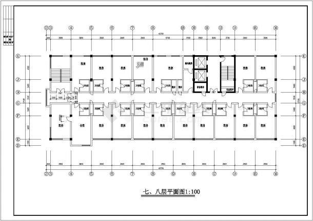 某商业区综合楼建筑施工CAD设计图纸-图二