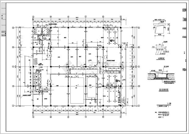 农大东区食堂建筑施工CAD设计图纸方案-图一