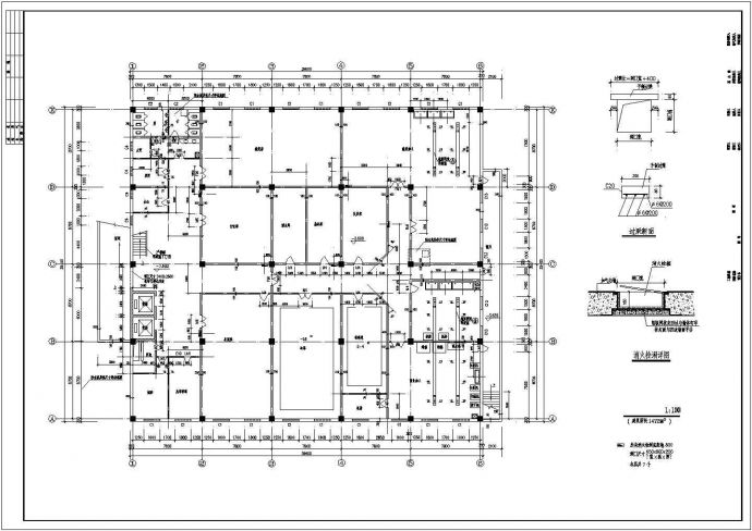 农大东区食堂建筑施工CAD设计图纸方案_图1