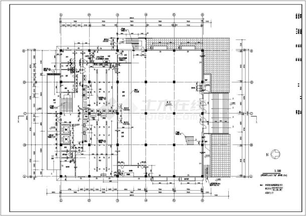 农大东区食堂建筑施工CAD设计图纸方案-图二