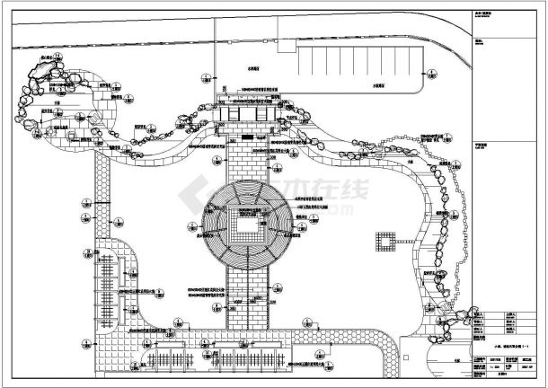 某地小型高端小公园CAD设计施工图-图一
