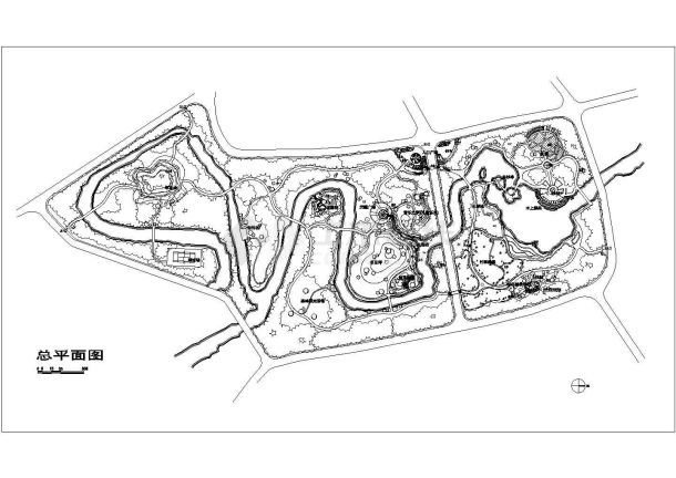 某地鹅脯公园详细规划园林CAD设计施工图-图二