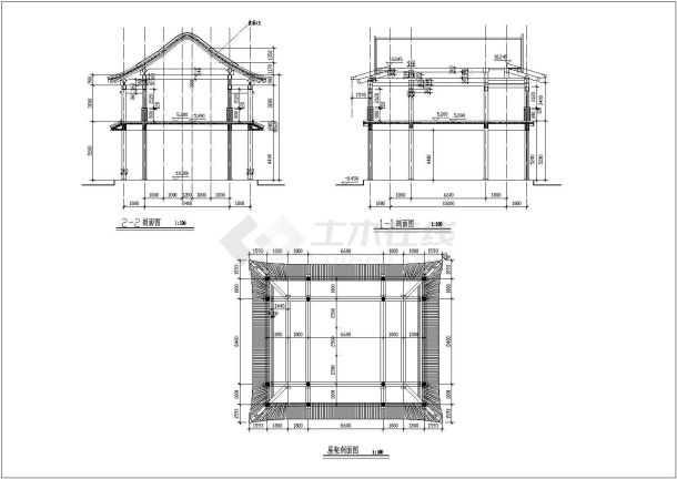 某地两层中式仿古建筑设计方案图纸-图一