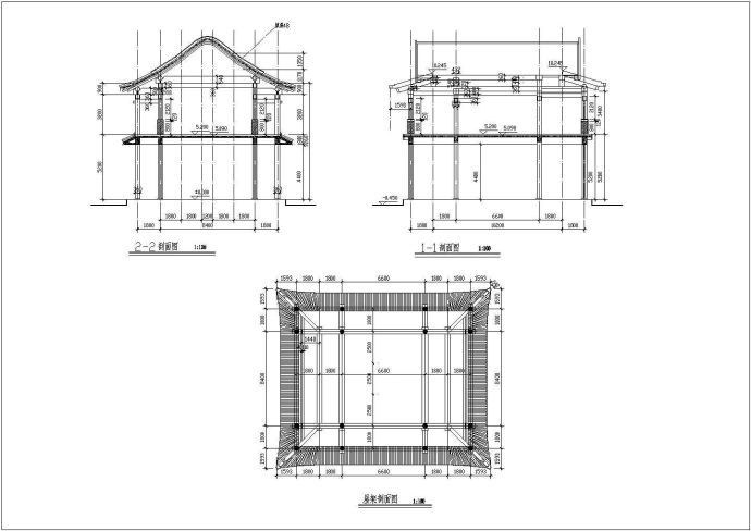 某地两层中式仿古建筑设计方案图纸_图1