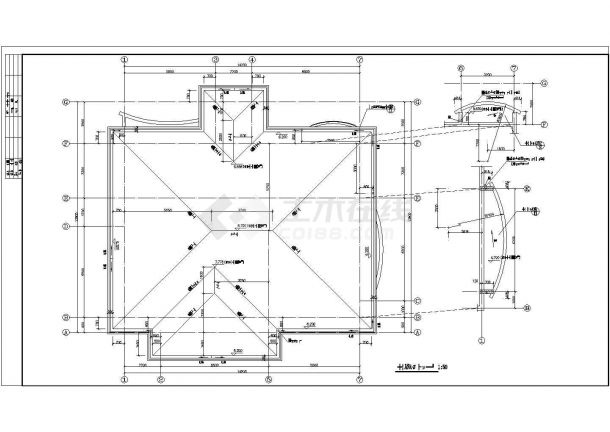 某地两层别墅坡地CAD结构施工图-图一