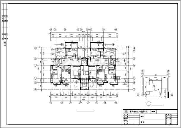 江苏xx小高层住宅楼建筑cad精简图纸-图二