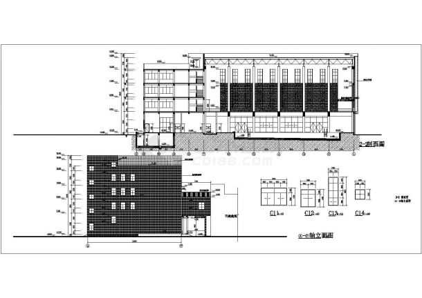 宁波市某框架结构综合运动馆建筑施工图-图一