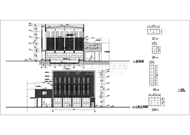 宁波市某框架结构综合运动馆建筑施工图-图二