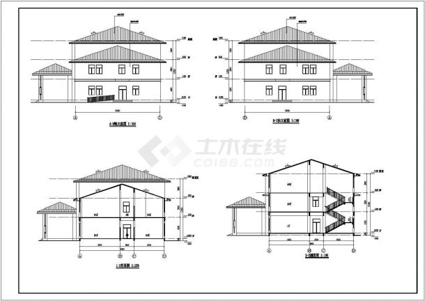 某地三层坡屋顶办公楼建筑设计方案图-图二